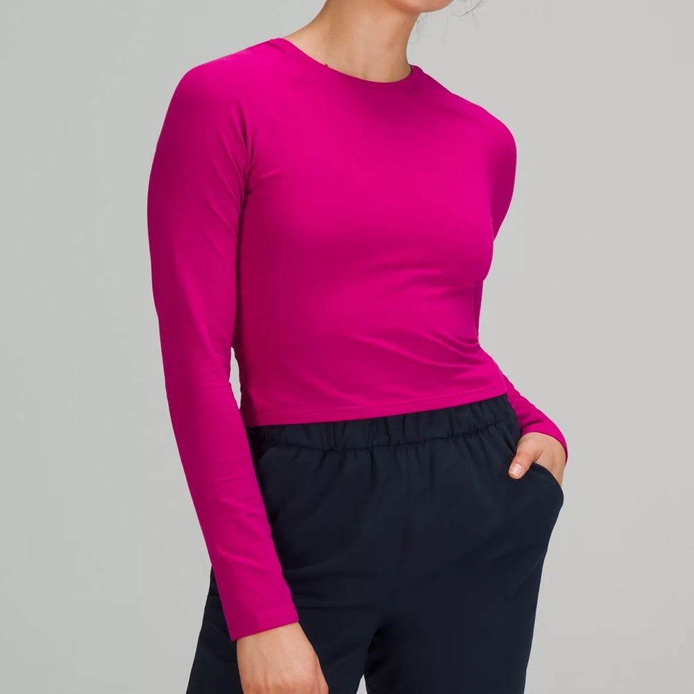 Lululemon LA keyhole reversible long sleeve in ripened raspberry
